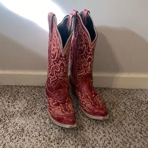 Red J.B. Dillon Cowboy Boots, size 9